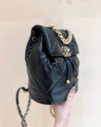 CC 19 BACKPACK BAG 26CM BLACK GOATSKIN GOLD HARDWARE - Image 3