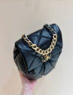 CC 19 BACKPACK BAG 26CM BLACK GOATSKIN GOLD HARDWARE - Image 4