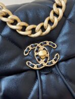 CC 19 BACKPACK BAG 26CM BLACK GOATSKIN GOLD HARDWARE - Image 10