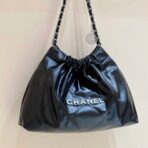 CC 19 HOBO BAG 43CM BLACK GOATSKIN SILVER HARDWARE - Image 2