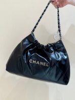 CC 19 HOBO BAG 43CM BLACK GOATSKIN SILVER HARDWARE - Image 3