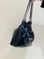 CC 19 HOBO BAG 43CM BLACK GOATSKIN SILVER HARDWARE - Image 4