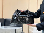 CC 19 HOBO BAG 43CM BLACK GOATSKIN SILVER HARDWARE - Image 6