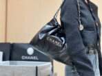 CC 19 HOBO BAG 43CM BLACK GOATSKIN SILVER HARDWARE - Image 8