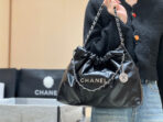 CC 19 HOBO BAG 43CM BLACK GOATSKIN SILVER HARDWARE - Image 9