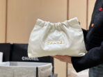 CC 19 HOBO BAG 43CM WHITE GOATSKIN GOLD HARDWARE - Image 5