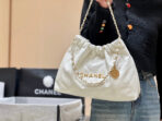 CC 19 HOBO BAG 43CM WHITE GOATSKIN GOLD HARDWARE - Image 7