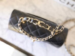 FLAP BAG 23 BLACK LAMBSKIN GOLD HARDWARE TOPHAND - Image 7