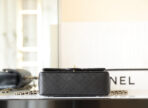 FLAP BAG 23 BLACK LAMBSKIN GOLD HARDWARE TOPHAND - Image 9