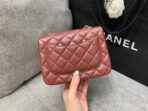 MINI SQUARE FLAP BAG 17CM BURGUNDY LAMBSKIN GOLD HARDWARE - Image 5