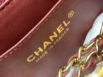 MINI SQUARE FLAP BAG 17CM BURGUNDY LAMBSKIN GOLD HARDWARE - Image 9