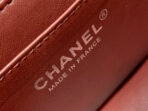 MINI SQUARE FLAP BAG 17CM BURGUNDY LAMBSKIN SILVER HARDWARE - Image 9
