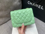 MINI SQUARE FLAP BAG 17CM LIGHT GREEN LAMBSKIN GOLD HARDWARE - Image 7
