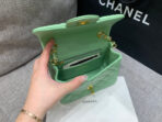 MINI SQUARE FLAP BAG 17CM LIGHT GREEN LAMBSKIN GOLD HARDWARE - Image 8
