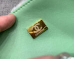 MINI SQUARE FLAP BAG 17CM LIGHT GREEN LAMBSKIN GOLD HARDWARE - Image 10