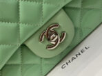 MINI SQUARE FLAP BAG 17CM LIGHT GREEN LAMBSKIN SILVER HARDWARE - Image 5