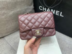 MINI SQUARE FLAP BAG 17CM CHOCOLATE CAVIAR SILVER HARDWARE - Image 3