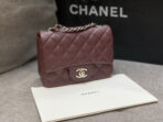 MINI SQUARE FLAP BAG 17CM CHOCOLATE CAVIAR SILVER HARDWARE - Image 8