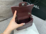MINI SQUARE FLAP BAG 17CM CHOCOLATE CAVIAR SILVER HARDWARE - Image 9