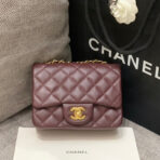 MINI SQUARE FLAP BAG 17CM CHOCOLATE CAVIAR GOLD HARDWARE - Image 2