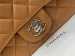 MINI SQUARE FLAP BAG 17CM BROWN LAMBSKIN SILVER HARDWARE - Image 4