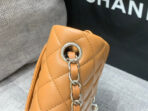 MINI SQUARE FLAP BAG 17CM BROWN LAMBSKIN SILVER HARDWARE - Image 5