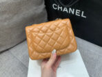 MINI SQUARE FLAP BAG 17CM BROWN LAMBSKIN SILVER HARDWARE - Image 7