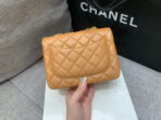 MINI SQUARE FLAP BAG 17CM BROWN LAMBSKIN GOLD HARDWARE - Image 6