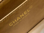 MINI SQUARE FLAP BAG 17CM BROWN LAMBSKIN GOLD HARDWARE - Image 9
