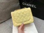 MINI SQUARE FLAP BAG 17CM YELLOW LAMBSKIN GOLD HARDWARE - Image 7