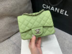 MINI SQUARE FLAP BAG 17CM GREEN CAVIAR SILVER HARDWARE - Image 4