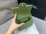 MINI SQUARE FLAP BAG 17CM GREEN CAVIAR SILVER HARDWARE - Image 8