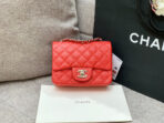 MINI SQUARE FLAP BAG 17CM RED CAVIAR SILVER HARDWARE - Image 3