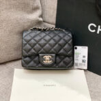 MINI SQUARE FLAP BAG 17CM BLACK CAVIAR SILVER HARDWARE - Image 2