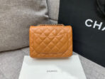 MINI SQUARE FLAP BAG 17CM BROWN CAVIAR SILVER HARDWARE - Image 4