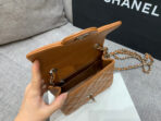 MINI SQUARE FLAP BAG 17CM BROWN CAVIAR SILVER HARDWARE - Image 6