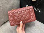 MINI RECTANGLE FLAP BAG 20CM BURGUNDY LAMBSKIN GOLD HARDWARE - Image 6