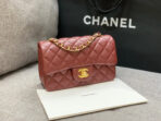 MINI RECTANGLE FLAP BAG 20CM BURGUNDY LAMBSKIN GOLD HARDWARE - Image 7