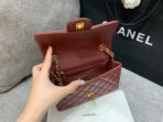 MINI RECTANGLE FLAP BAG 20CM BURGUNDY LAMBSKIN GOLD HARDWARE - Image 8