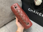 MINI RECTANGLE FLAP BAG 20CM BURGUNDY LAMBSKIN SILVER HARDWARE - Image 4