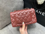 MINI RECTANGLE FLAP BAG 20CM BURGUNDY LAMBSKIN SILVER HARDWARE - Image 5