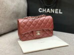 MINI RECTANGLE FLAP BAG 20CM BURGUNDY LAMBSKIN SILVER HARDWARE - Image 7
