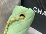 MINI RECTANGLE FLAP BAG 20CM LIME LAMBSKIN GOLD HARDWARE - Image 5