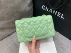 MINI RECTANGLE FLAP BAG 20CM LIME LAMBSKIN GOLD HARDWARE - Image 6