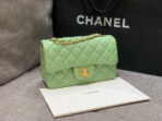 MINI RECTANGLE FLAP BAG 20CM LIME LAMBSKIN GOLD HARDWARE - Image 7