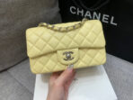 MINI RECTANGLE FLAP BAG 20CM YELLOW LAMBSKIN SILVER HARDWARE - Image 3