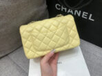 MINI RECTANGLE FLAP BAG 20CM YELLOW LAMBSKIN SILVER HARDWARE - Image 7