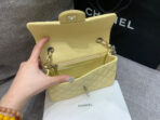 MINI RECTANGLE FLAP BAG 20CM YELLOW LAMBSKIN SILVER HARDWARE - Image 9