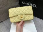 MINI RECTANGLE FLAP BAG 20CM YELLOW LAMBSKIN GOLD HARDWARE - Image 3