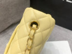 MINI RECTANGLE FLAP BAG 20CM YELLOW LAMBSKIN GOLD HARDWARE - Image 5